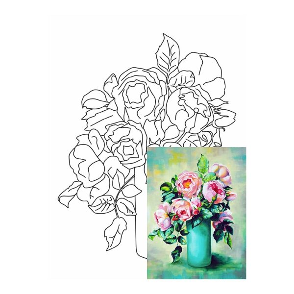 Холст с контуром для рисования