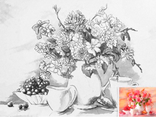 Цветы акрилом на холсте