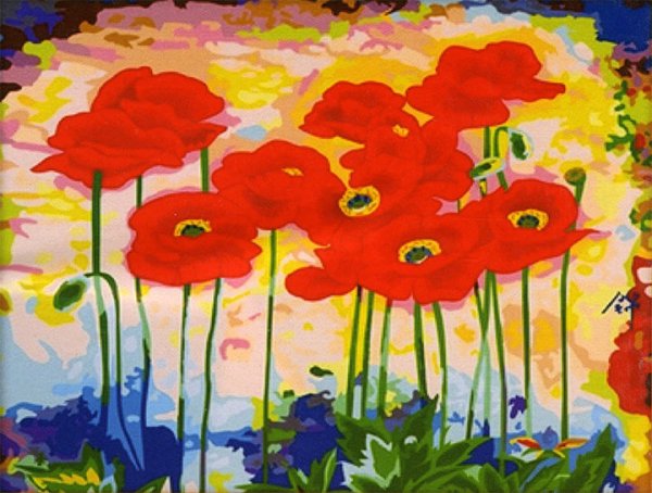 Картина цветов для раскрашивания