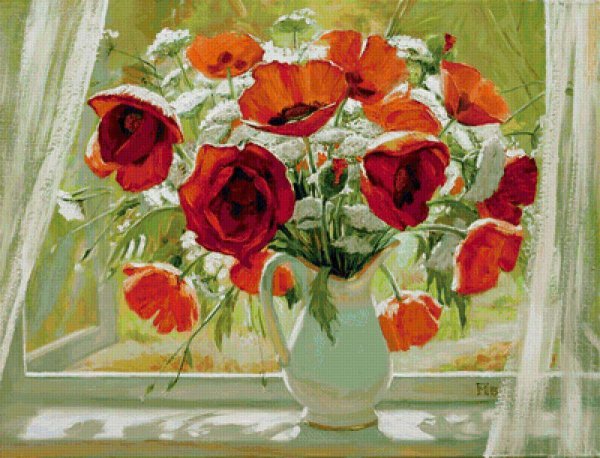 Маки на окне Жанна Когай