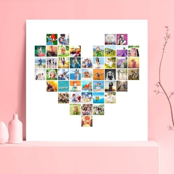 Коллаж сердце три части