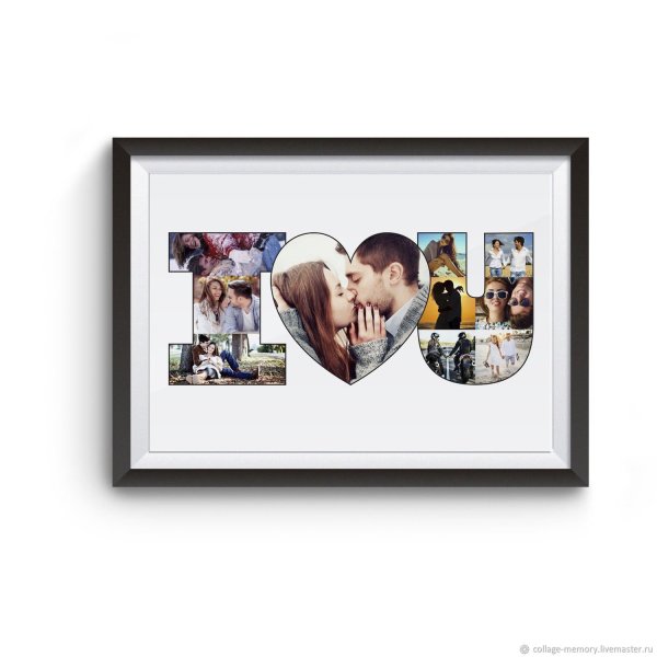 Коллаж сердце три части