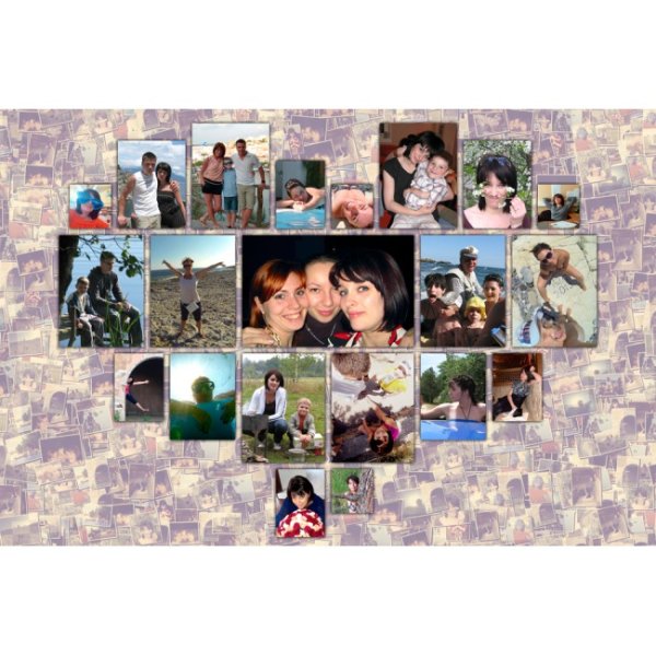 Фотоколлаж на холсте из фотографий тема любовь