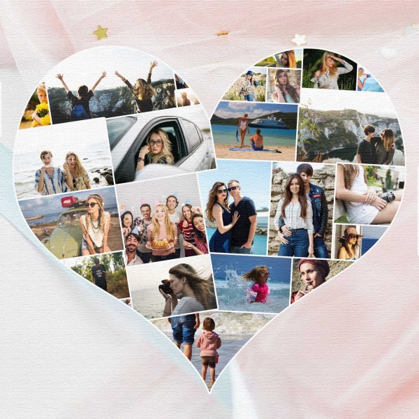 Коллаж в виде сердца