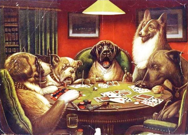 Кассиус Маркеллус Кулидж собаки играют в Покер оригинал