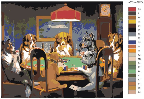 Кассиус Маркеллус Кулидж собаки играют в Покер картины 1910 года