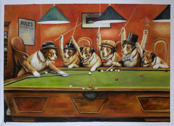 Собаки играют в Покер