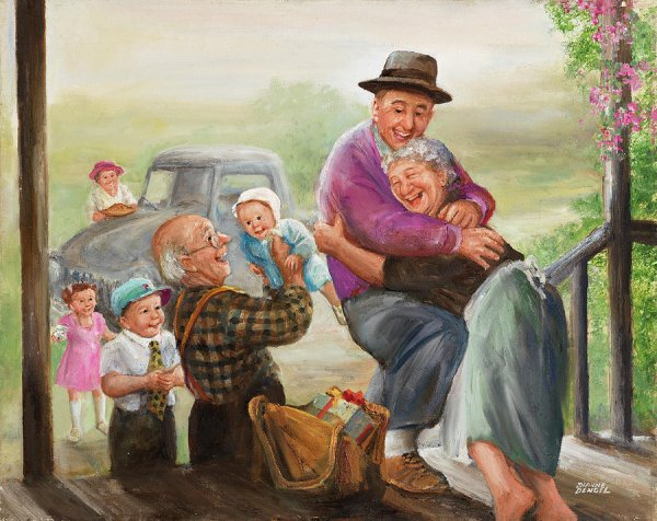 Бабушка и внук картина