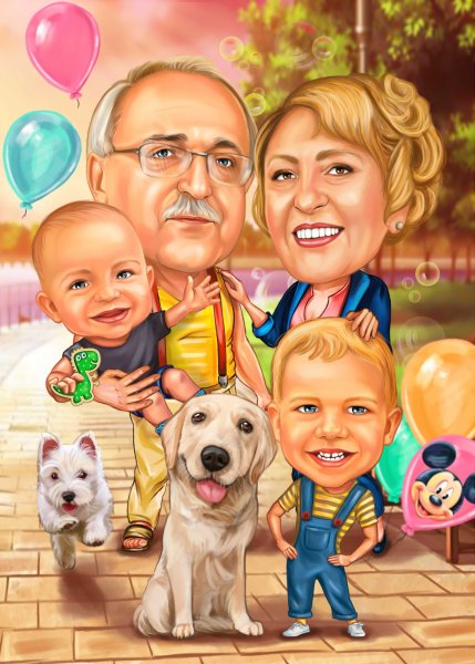 Бабушка и дедушка живопись