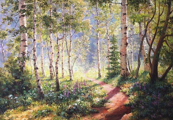 Мошков Николай пейзаж берёзы