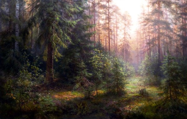 Художник Виталий Зайцев Лесные пейзажи