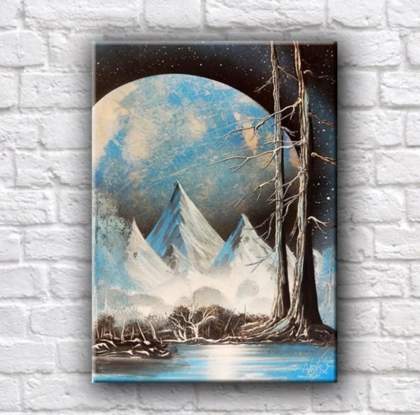 Картина горы текстурной пастой