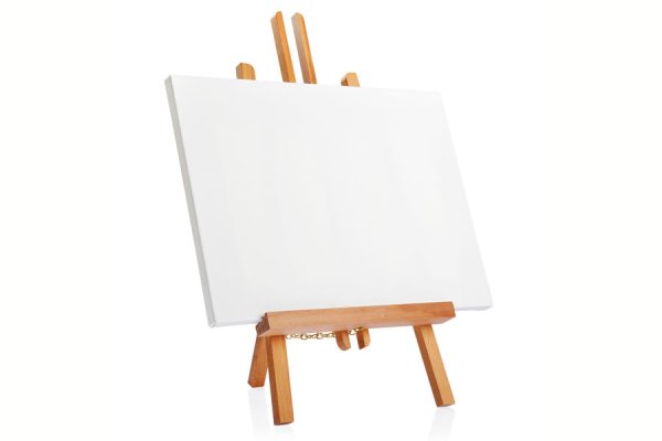 Мольберт с холстом на белом фоне