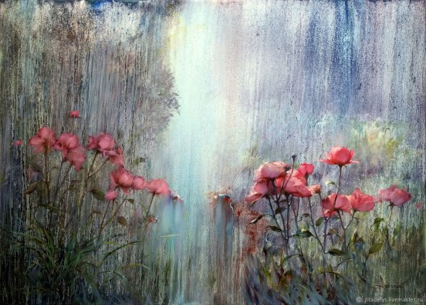 Дождь маслом на холсте