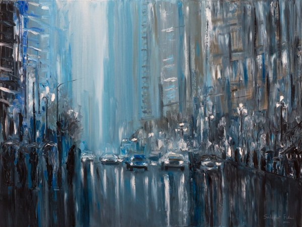 Абстракция городской пейзаж живопись