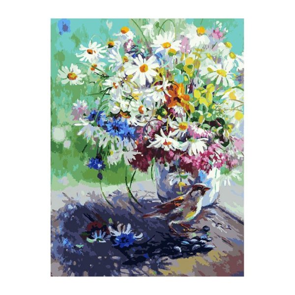 Цветы акрилом на холсте