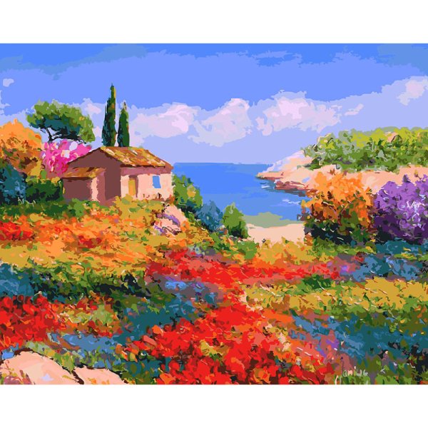 Белоснежка картина по номерам "вид на Сухаревскую площадь" 40х50 см