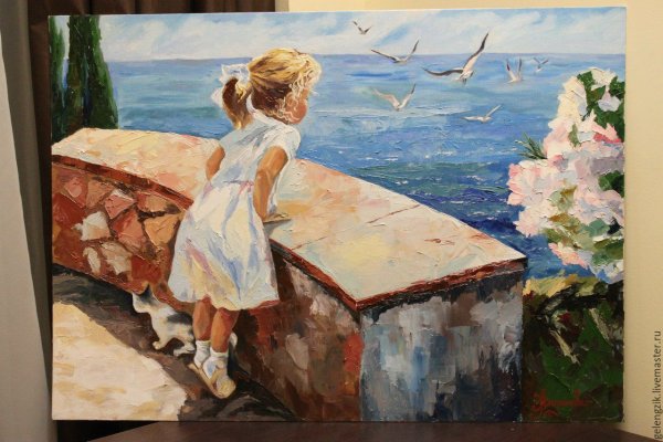 Девочка у моря картина
