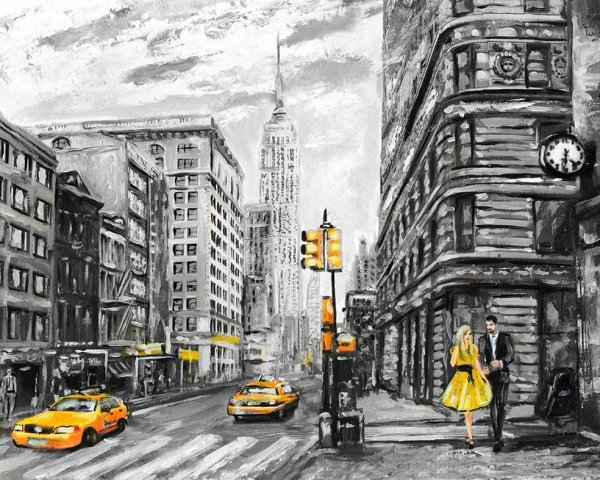 Серый городской пейзаж