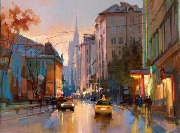 Городской пейзаж Шалаев Алексей живопись московские улочки