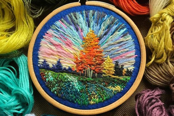 Объёмная вышивка шерстяными нитками
