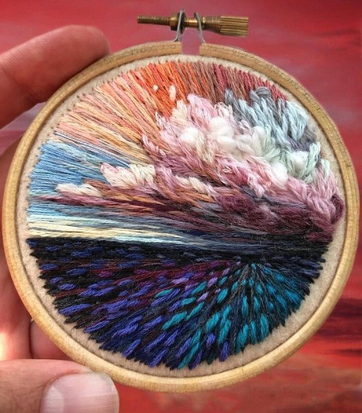 Вышивка нитками мулине маки