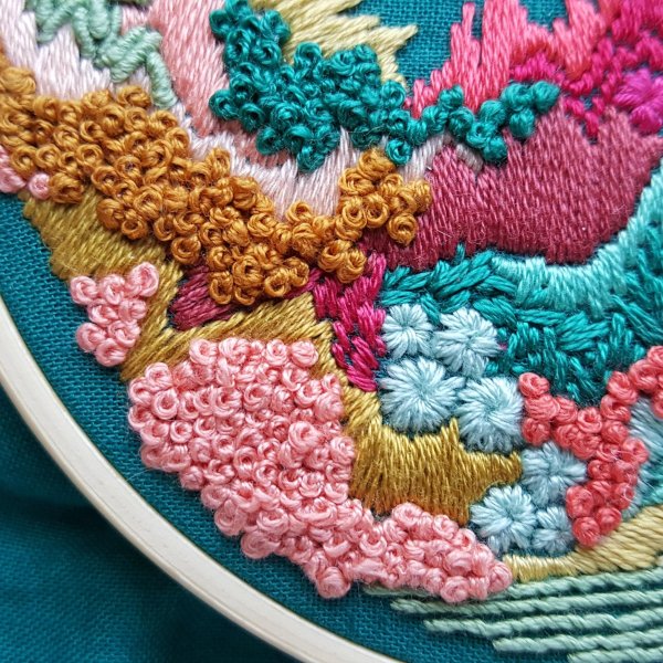 Вышивка круглая гладью