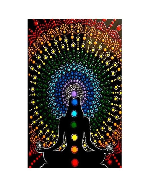 Мандала на холсте акриловыми красками