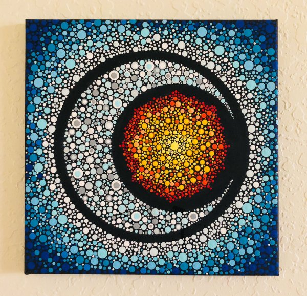 Точечная роспись снежинки