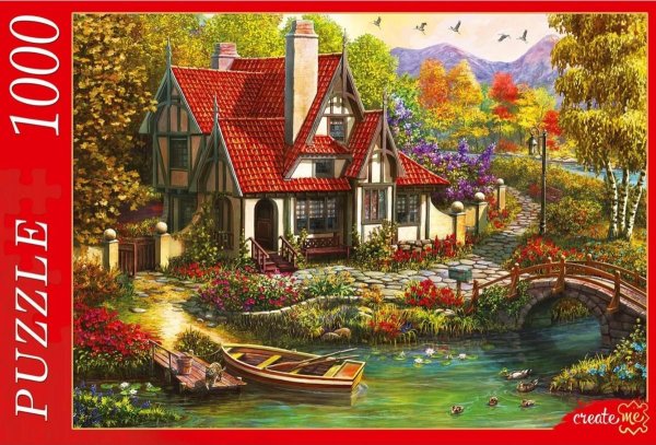 Дом с причалом холст для рисования