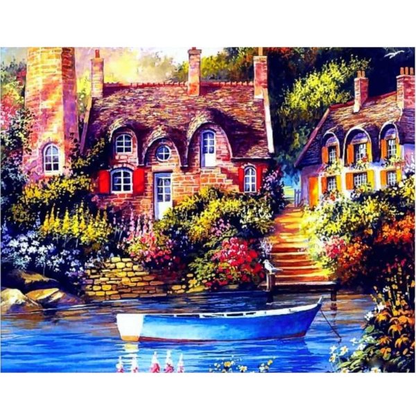 Белоснежка картина по номерам "Изола-Белла на озере Лаго-Маджоре" 40х50 см