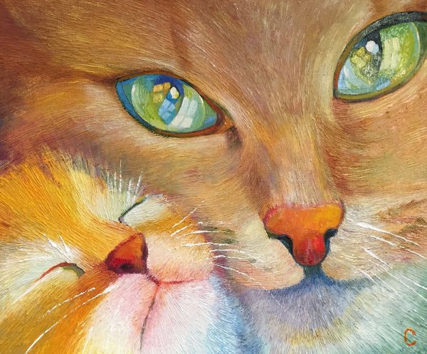 Кошки маслом на холсте