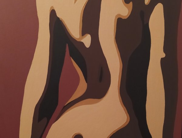 Отпечаток попы на холсте