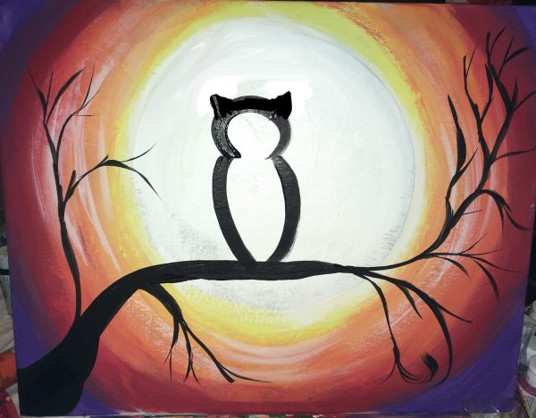 Пейзаж масляной пастелью