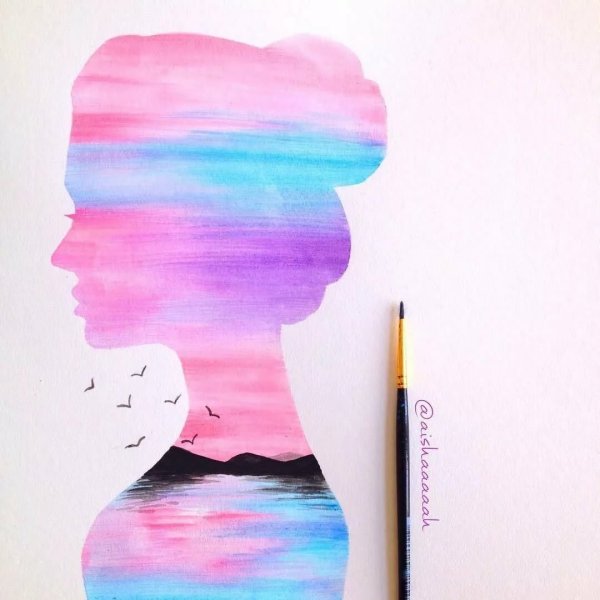 Разноцветный глаз акварелью