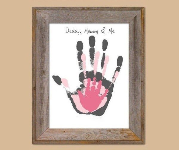 Отпечаток рук на холсте для влюбленных