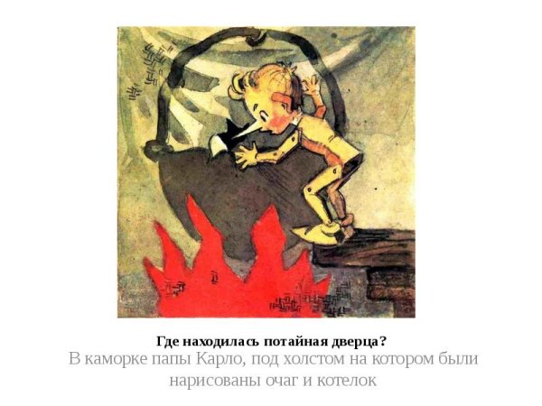 Очаг в каморке папы Карло рисунок