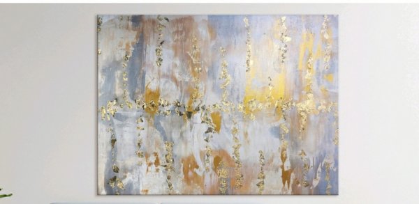 Картина абстракция с золотом