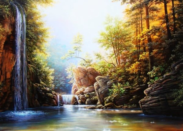 Картины Томаса Аколе водопады