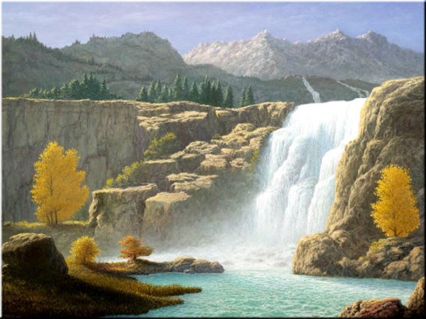 Художник Томас Маколей картина водопад