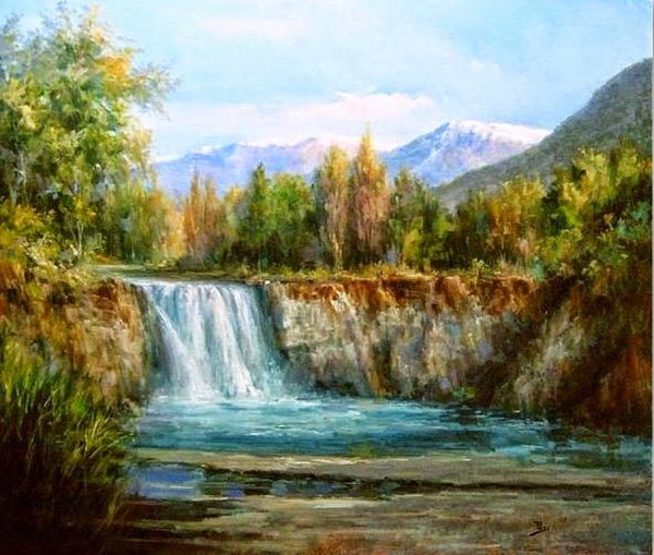 Водопад маслом