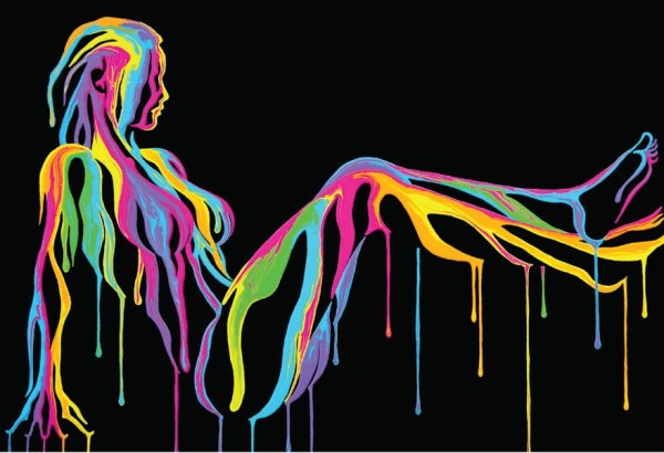 Яркие краски на черном фоне