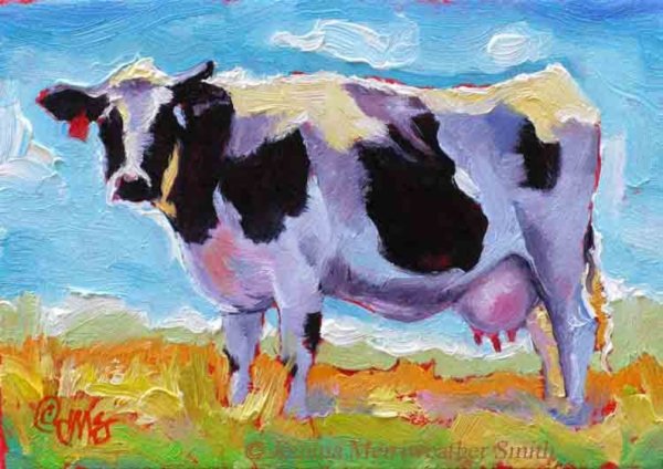 Корова гуашью