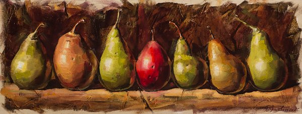 Груша маслом на холсте