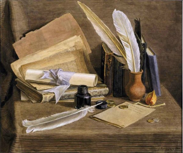 Человек пишет книгу