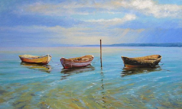 Художник Сорин море лодки