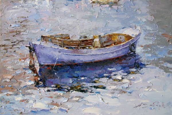 Импрессионизм море лодки