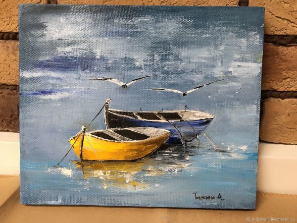 Интерьерная живопись лодки