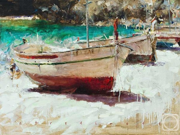 Олег Трофимов художник Импрессионист море лодки