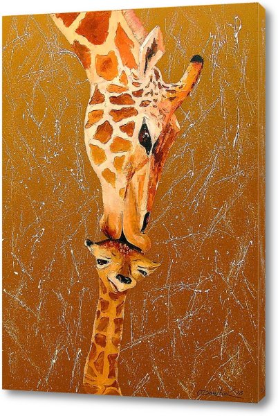 Жирафы маслом